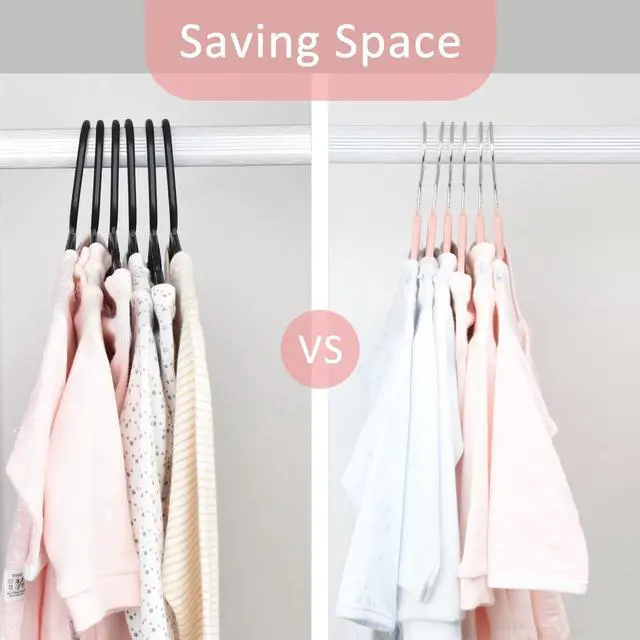 Alt view image 5 of 7 - Baby Hangers, Childrens Hanger Kids Coat Hangers with Ultra Thin & Non-Slip Design 15 Pack (Light Pink)