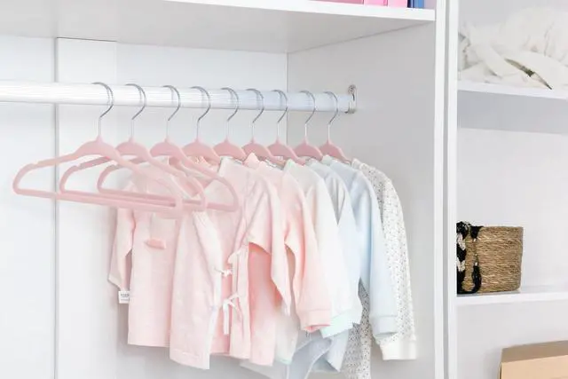 Alt view image 7 of 7 - Baby Hangers, Childrens Hanger Kids Coat Hangers with Ultra Thin & Non-Slip Design 15 Pack (Light Pink)