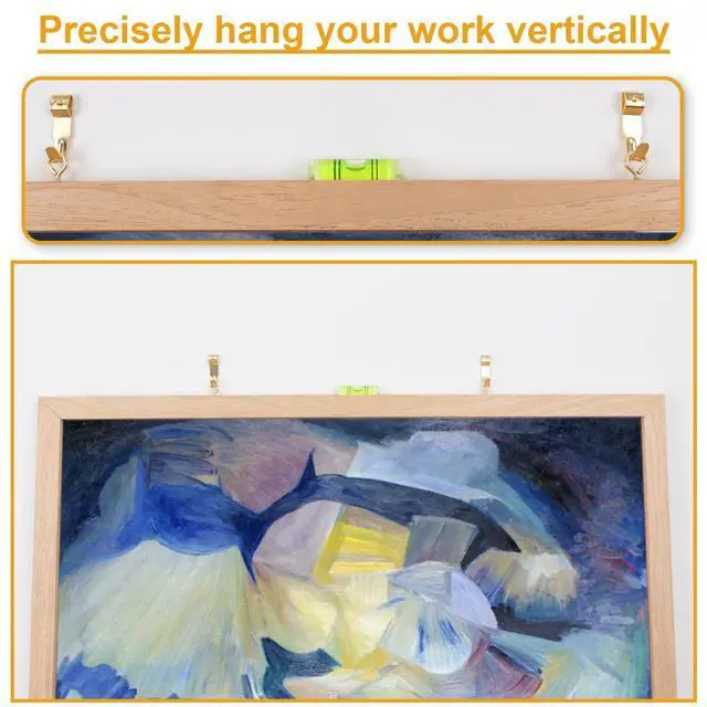 Alt view image 3 of 7 - 303Pcs Picture Hanging Kit, Picture Hangers Assorted Kit with Heavy Duty Picture Hanging Hooks/Hardware Nails/Sawtooth/Wire/D Rings/Level, Metal Picture Wall Hooks for Frame Canvas Mounting