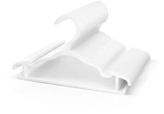 Main image of Baby Hangers Kids Plastic Hangers for Closet Non-Slip Toddler Hanger for Infant Child Clothing, Small Children Hanger Ideal for Boys and Girls Closet Pants Coats Skirts - 30 Pack, White