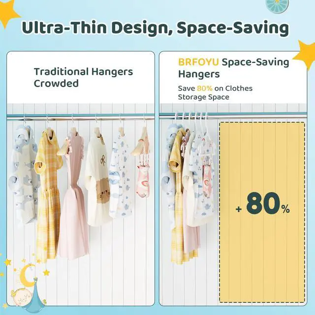 Alt view image 6 of 7 - Baby Hangers Kids Plastic Hangers for Closet Non-Slip Toddler Hanger for Infant Child Clothing, Small Children Hanger Ideal for Boys and Girls Closet Pants Coats Skirts - 30 Pack, White