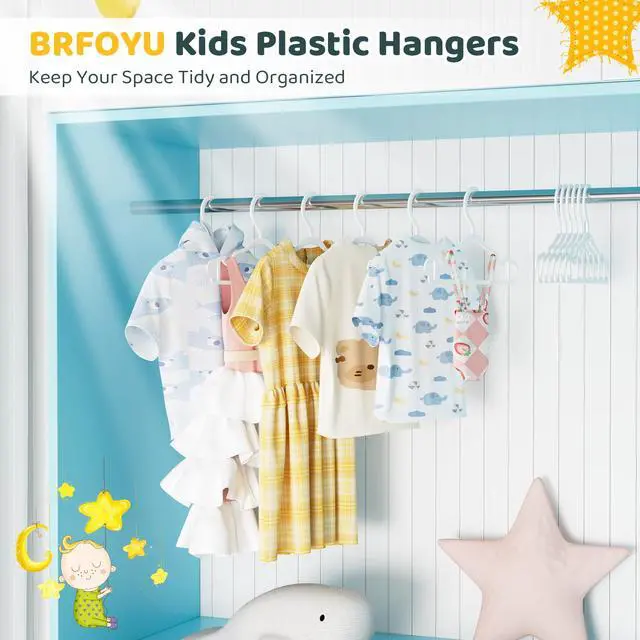 Alt view image 7 of 7 - Baby Hangers Kids Plastic Hangers for Closet Non-Slip Toddler Hanger for Infant Child Clothing, Small Children Hanger Ideal for Boys and Girls Closet Pants Coats Skirts - 30 Pack, White