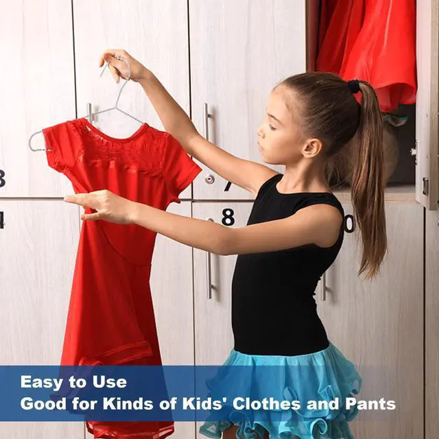 Alt view image 7 of 7 - 20 Pack Silver Stainless Steel Kids Hangers, Space-Saving Non-Slip, Perfect for Baby, Toddler & Kids' Clothes