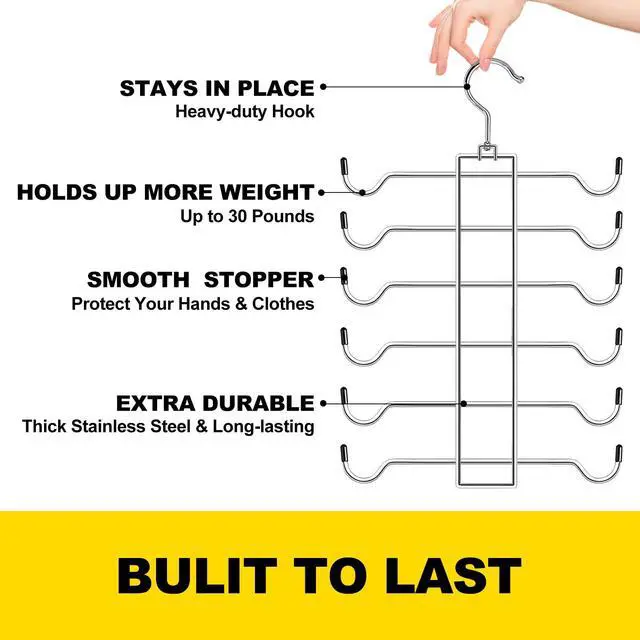 Alt view image 3 of 7 - Metal Tank Top Hanger 2 Pack, Space Saving Bra Organizer with 24 Easy Access Hooks, 360° Swivel Closet Organizers and Storage, Apartment College Dorm Room Essentials, Small Space Organization Solution