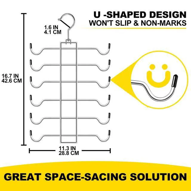 Alt view image 6 of 7 - Metal Tank Top Hanger 2 Pack, Space Saving Bra Organizer with 24 Easy Access Hooks, 360° Swivel Closet Organizers and Storage, Apartment College Dorm Room Essentials, Small Space Organization Solution