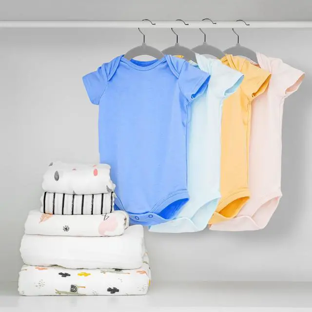 Alt view image 5 of 6 - Kids Velvet Hanger 50 Pack 11" Premium Baby Hangers - Grey