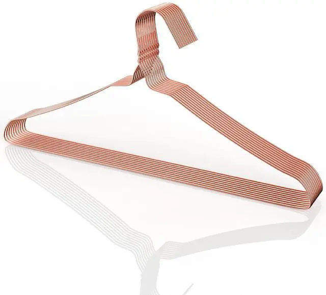 Main image of Metal Wire Hangers, 10 Pack, Rose Gold