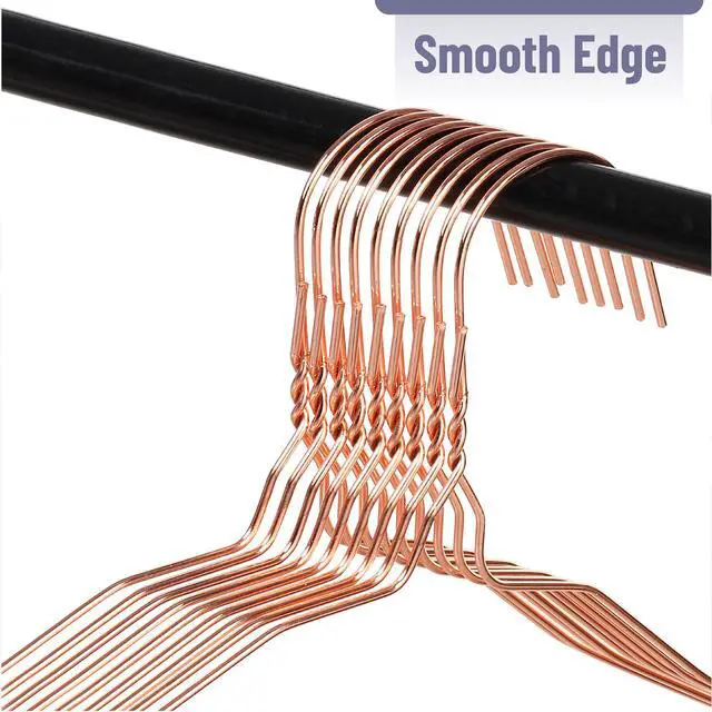 Alt view image 6 of 7 - Metal Wire Hangers, 10 Pack, Rose Gold