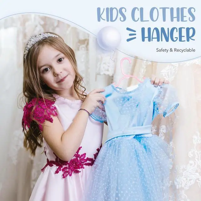 Alt view image 2 of 7 - Plastic Baby Hangers for Closet 20 Pack, Durable Plastic Kids Hangers for Baby Clothes, Thin & Compact Childrens Hangers, Space Saving Pink Baby Hanger, Small Hanger for Kids Clothes