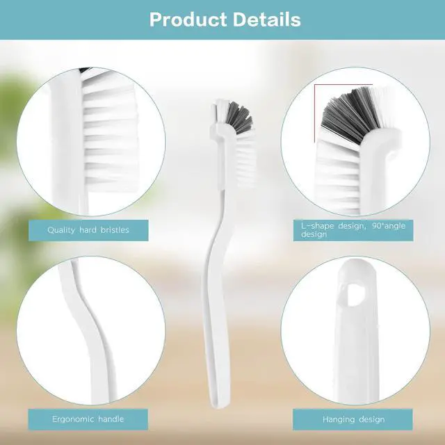 Alt view image 6 of 7 - 8 Pcs Dish Brush Bottle Bathroom Scrub Brushes Kitchen Cleaning Brush Right Angle Kitchen Brush Sink Household Pot Pan Edge Corners Tile Lines Brush with Stiff Bristles