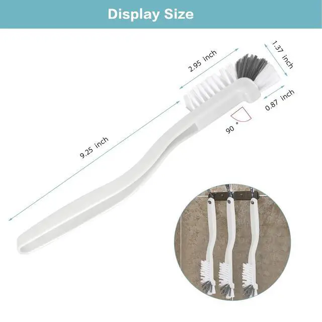 Alt view image 7 of 7 - 8 Pcs Dish Brush Bottle Bathroom Scrub Brushes Kitchen Cleaning Brush Right Angle Kitchen Brush Sink Household Pot Pan Edge Corners Tile Lines Brush with Stiff Bristles