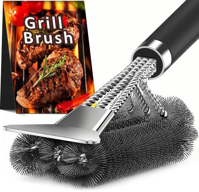 Main image of Grill Brush with Scraper, 18" Adjustable Handle BBQ Grill Brush for Outdoor Grill, Extra Strong Grill Cleaner Accessories for Grill/Smoker/Gas/Charcoal Grill Cleaning-Grill Gifts for Men/Dad