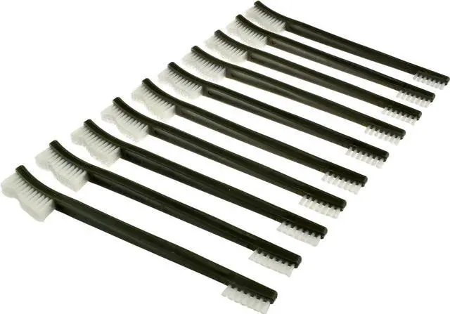 Main image of 10-Piece Double-Ended Gun Cleaning Brush Set, Gun Cleaning Supplies Kit, 7-inch Nylon Bristle Brushes, Plastic Handle - 7615NB10PCS