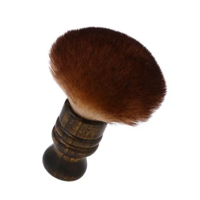 Alt view image 5 of 7 - Large Neck Duster Brush Anself Soft Barber Face Cleaning Hairbrush Nylon Hair Wooden Handle Cutting Kits