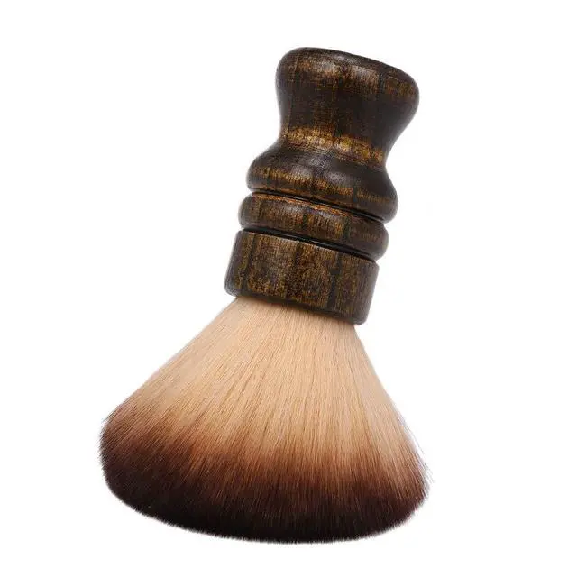 Alt view image 6 of 7 - Large Neck Duster Brush Anself Soft Barber Face Cleaning Hairbrush Nylon Hair Wooden Handle Cutting Kits