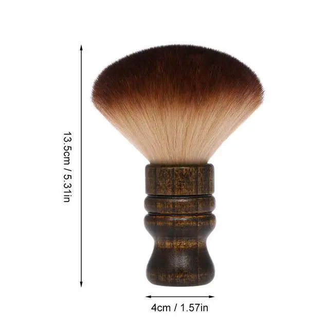 Alt view image 7 of 7 - Large Neck Duster Brush Anself Soft Barber Face Cleaning Hairbrush Nylon Hair Wooden Handle Cutting Kits