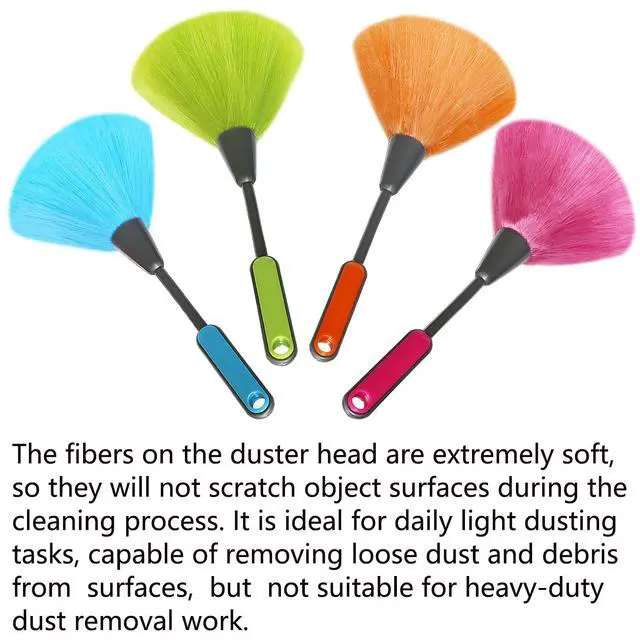 Alt view image 4 of 7 - 4 Pack 10 inch Microfiber Duster, Feather Duster, Grips Microfiber Delicate Duster for Cleaning Keyboard, Computer Screen, Books, Photo Frames