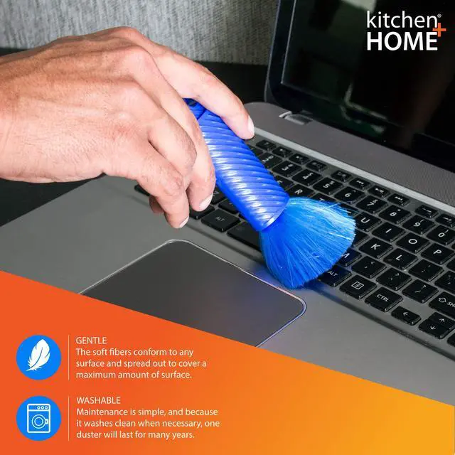 Alt view image 4 of 7 - Compact Static Duster - 6.5" Inch Travel Duster with Carry Case - Electrostatic Duster attracts dust Like a Magnet!