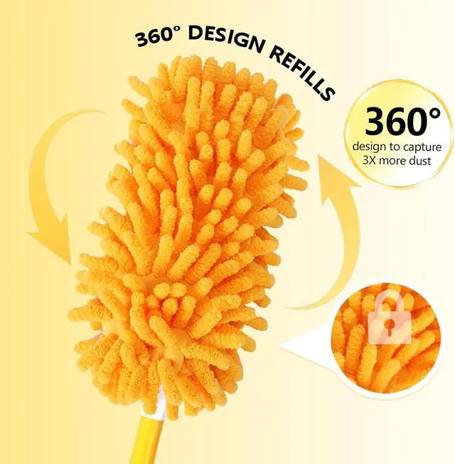 Alt view image 6 of 7 - Reusable Duster Refill Compatible with Swiffer Duster Kit - Pet Heavy Duty Duster Refills Fit for Swiffer Extended Handle Duster - Microfiber 360 Duster Refills for Dusting Cleaning, 4 Pack