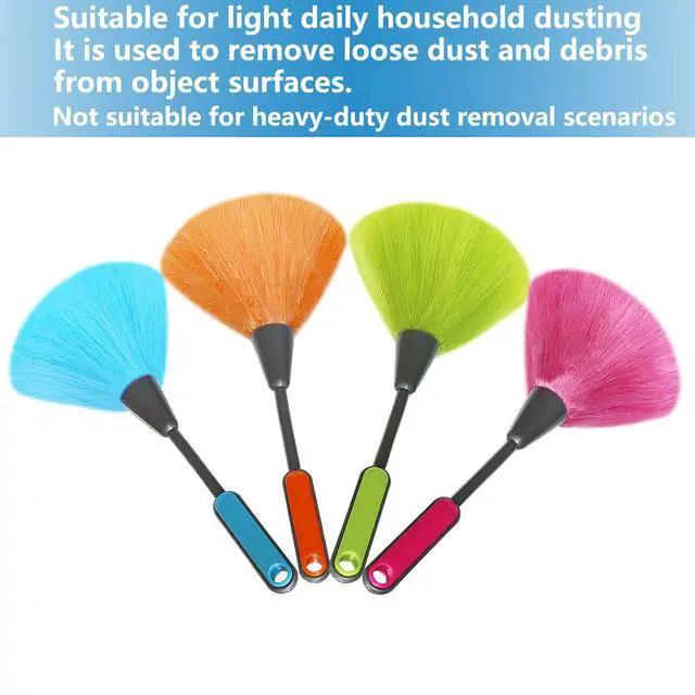 Alt view image 5 of 6 - 4 Pack 10" Small Microfiber Duster, Delicate Fluffy Microfiber Feather Duster, Suitable for Light Daily Household Dusting, Perfect for Cleaning Desk, Computer Screen, TV Screen, Books, Photo Frames