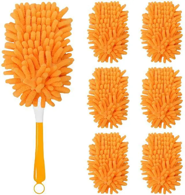 Main image of 6Pcs Reusable Duster Refill Compatible with Swiffer Hand Duster +1 Handle, 360 Heavy Duty Duster Refills for Cleaning, Office, Ceiling Fan (6PCS+1Handle)