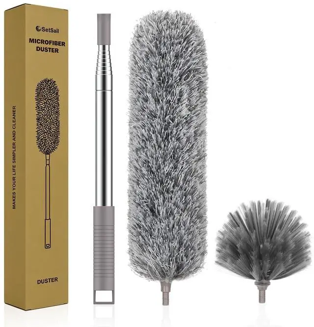 Main image of Dusters for Cleaning, 100-inch Extra-Long Cobweb Duster with Extension Pole, Bendable Microfiber Head & Cobweb Brush Washable Ceiling Fan Cleaner Duster Kit for High Ceilings, Corner