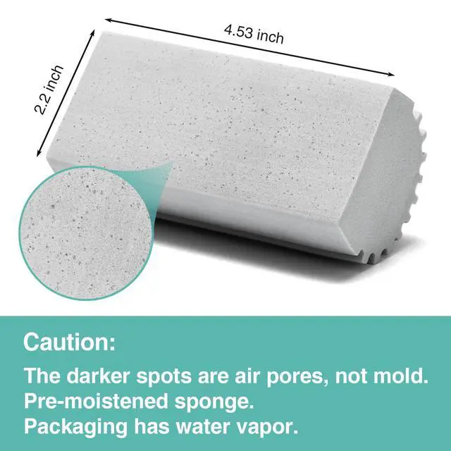Alt view image 6 of 6 - 4 Pack Damp Dusting Sponge Duster, Grey Dust Cleaning Sponge, Reusable Household Cleaning Sponge Tool for Blinds, floorboards, Fan Blades, Vents, Glass, Railings, Mirrors