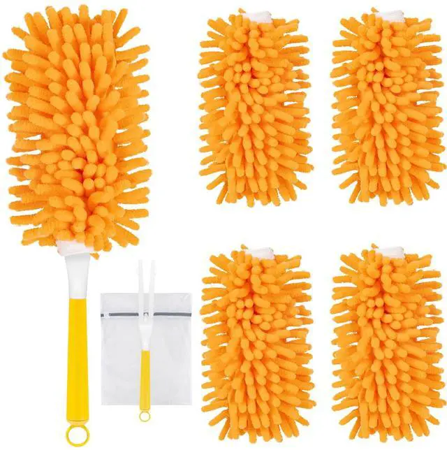 Main image of 4 Pack Reusable Duster Refills Compatible with Swiffer Hand Duster, Washable Microfiber 360 Heavy Duty Dusters Refills for Dusting Cleaning(Include 1 Handle & Laundry Bag)