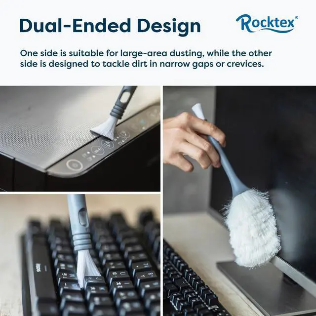 Alt view image 2 of 5 - 3 Pack Microfiber Delicate Duster & Detail Brush - Dual Ended Duster with Microfiber, Electrostatic and Washable Screen Static Cleaning Tool for Office, Car, Laptop, Screen, Keyboard, TV