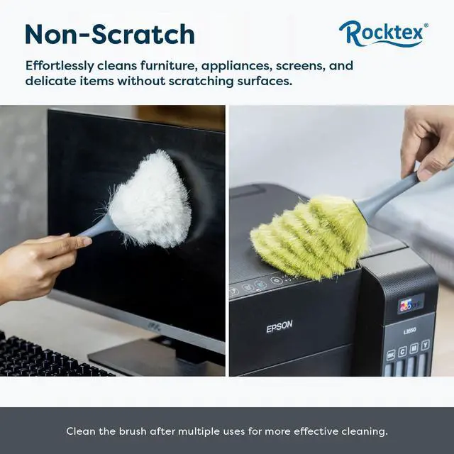 Alt view image 4 of 5 - 3 Pack Microfiber Delicate Duster & Detail Brush - Dual Ended Duster with Microfiber, Electrostatic and Washable Screen Static Cleaning Tool for Office, Car, Laptop, Screen, Keyboard, TV