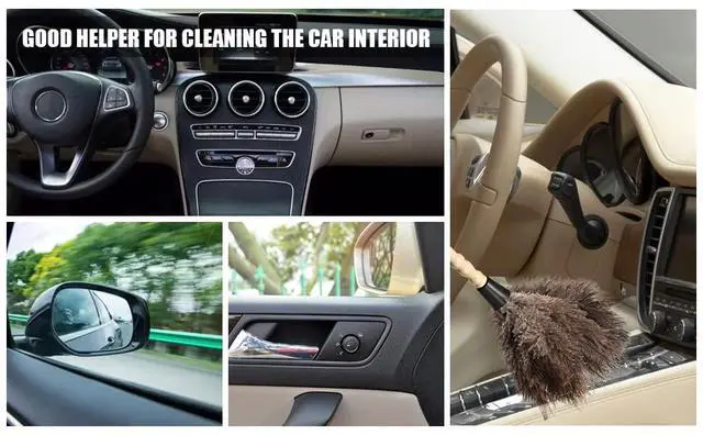 Alt view image 5 of 6 - Ostrich Feather Duster 14 inch Feather Duster Fluffy Natural Genuine Ostrich Feathers with Wooden Handle and Eco-Friendly Reusable Handheld Ostrich Feather Duster for Cleaning Supplies