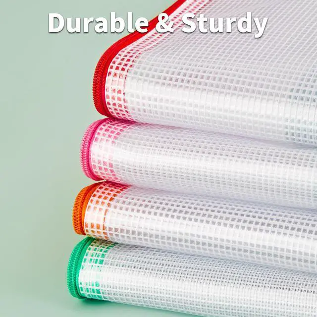 Alt view image 4 of 7 - A3 (16.5x12.6 in, 12 Pcs) Mesh Zipper Pouch, 12 Colors Extra Large Zipper Bags, Waterproof File Pouches for Office Supplies, Puzzles, Board Game, School, Travel Accessories & Craft Projects