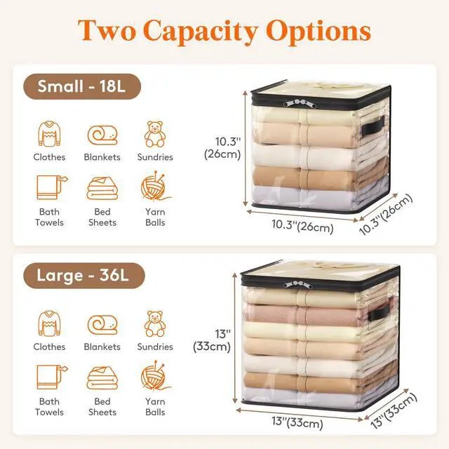 Alt view image 2 of 7 - 4 Pack Clear Clothes Storage Bags, Sweater Storage with Zipper, 18L Vinyl Foldable Moving Bags, Storage Container for Blankets Bed Sheet Sweater Yarns