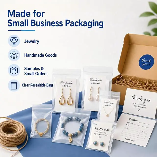 Alt view image 6 of 7 - 200 Pack Small Plastic Bags For Jewelry, Mini Baggies 4 Assorted Sizes. 2x3 3x3 3x5 4x6 Inch 2 Mil Thick Poly Zipper Lock Bags Clear for Jewelry, Bead, Crafts, Small Parts Storage