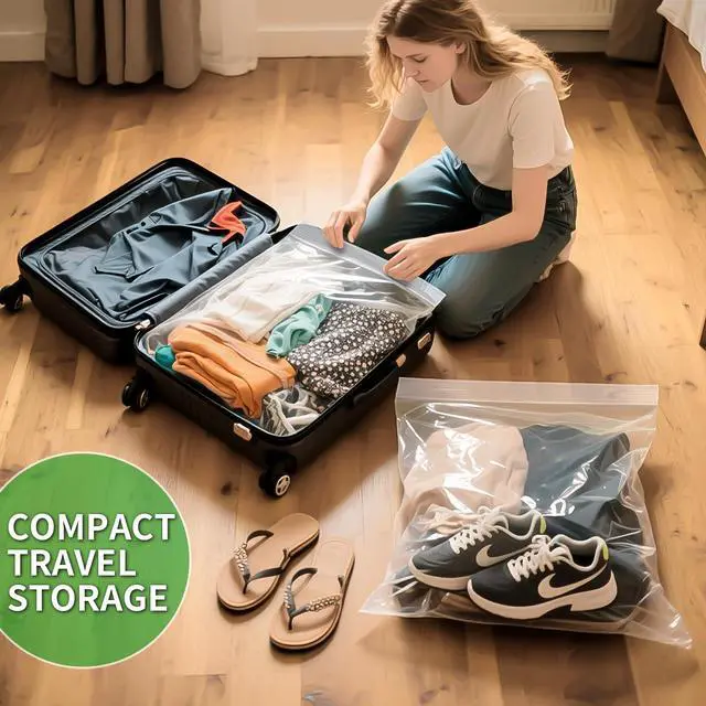 Alt view image 5 of 7 - 25PACK 5 Gallon Large Zipper Bags for Storage 18 x 24 Inch, Large Clear Zipper Bags Reusable with Sealable Zippers Top for Clothes, Travel & Moving,Thick 4 Mil