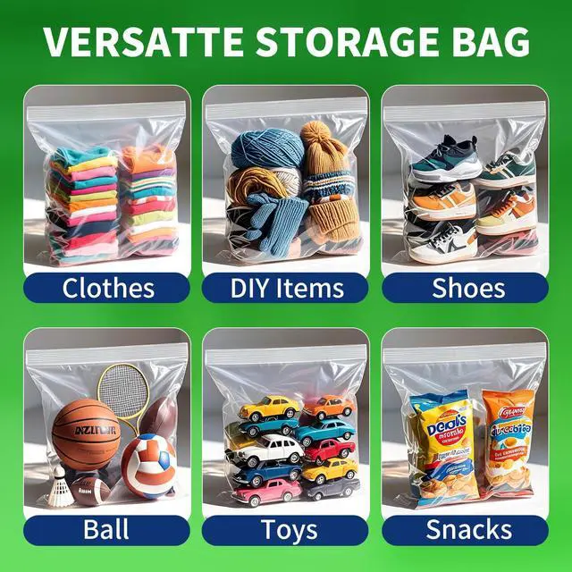 Alt view image 7 of 7 - 25PACK 5 Gallon Large Zipper Bags for Storage 18 x 24 Inch, Large Clear Zipper Bags Reusable with Sealable Zippers Top for Clothes, Travel & Moving,Thick 4 Mil