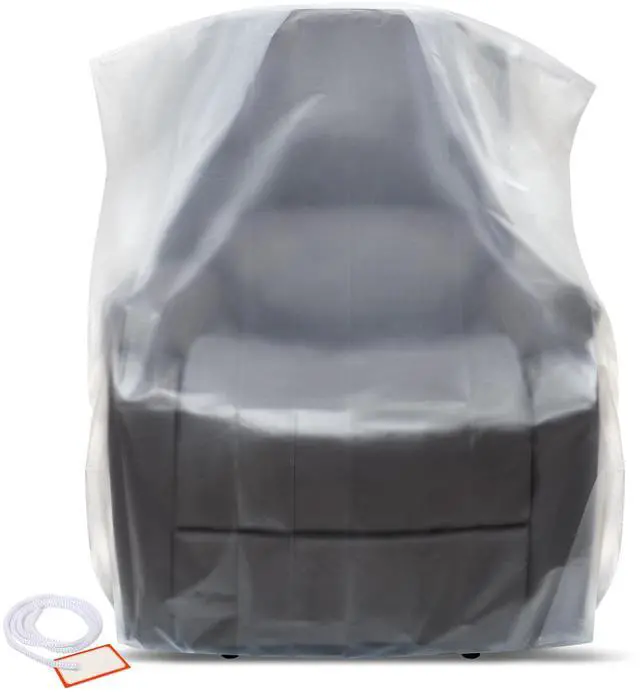 Main image of Plastic Furniture Covers for Moving Storage - Heavy-Duty Chair Cover Protectors, Waterproof & Dustproof Clear Moving Bags for Armchair or Recliner - Extra Large Bag Open Size 64 x 42 x 34 Inch