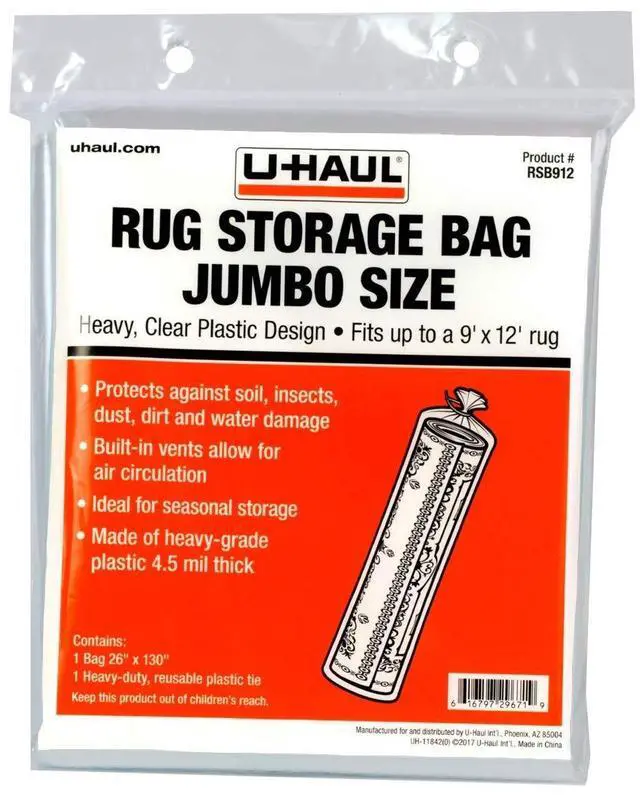 Main image of Jumbo Rug Storage Bag (Fits Rugs up to 9' x 12') - Protection for Jumbo Rolled Rug - 26" x 130" (1-Pack)