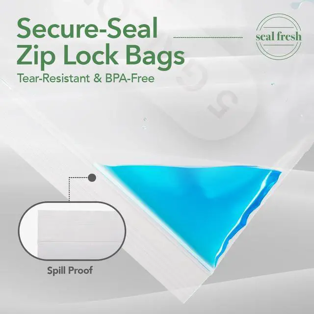 Alt view image 3 of 7 - 5 Gallon Large Plastic Storage Bags 18" x 24" (15 Count) Reusable XXL Extra Large Clear Jumbo Zip Bags with Sealable Zipper Top For Clothes, Travel, Moving