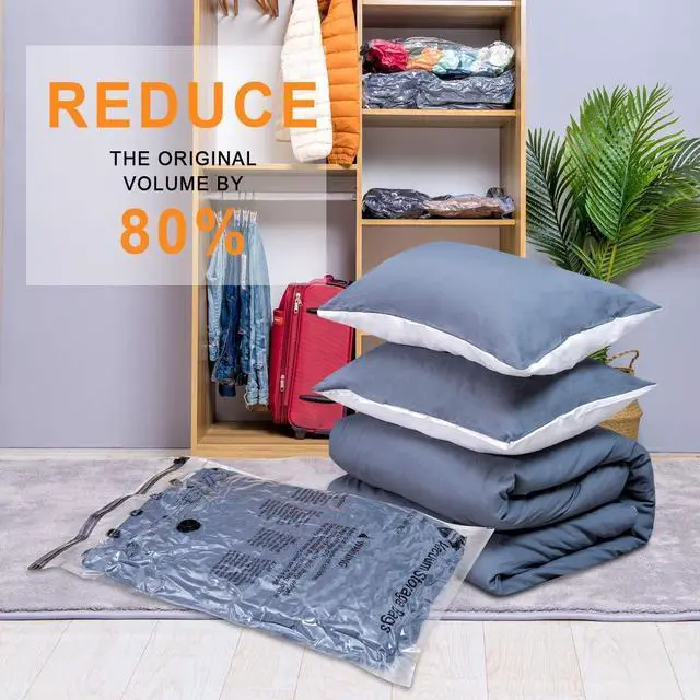 Alt view image 7 of 7 - Vacuum Storage Bags, Space Saver Seal Bags For Clothing, Travel Luggage,Blankets, Comforters, Pillows, Clothes Storage.12 Combo