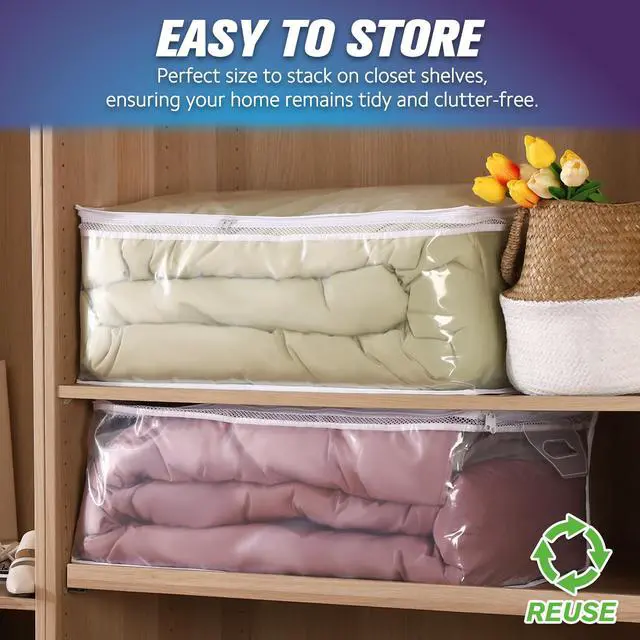 Alt view image 4 of 7 - Large Storage Bag for Clothes, Jumbo Zipper Totes