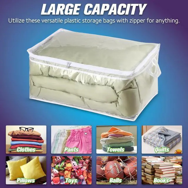 Alt view image 5 of 7 - Large Storage Bag for Clothes, Jumbo Zipper Totes