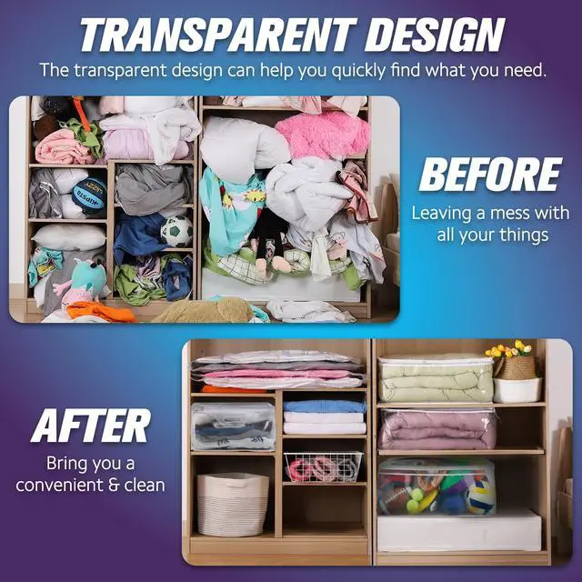 Alt view image 6 of 7 - Large Storage Bag for Clothes, Jumbo Zipper Totes