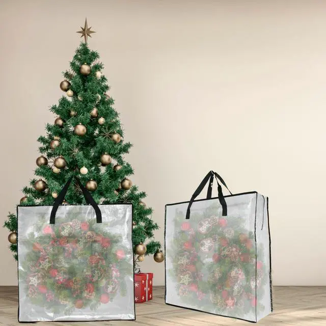 Alt view image 5 of 7 - 25 Gallon Large Clear Storage Bags with Zipper and Handles, Blanket Bags for Closet Storage, Underbed Storage Organizer for Clothes Pillow Bedding Christmas Wreath