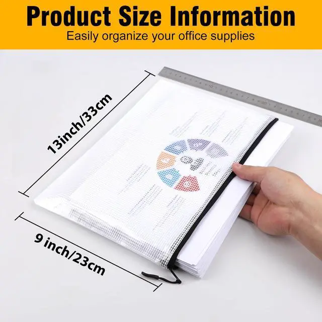 Alt view image 2 of 7 - 24pcs Large Mesh Zipper Pouch File Bags Reusable Zippered Pouches for Organizing Classroom, Board Game Storage, Puzzle Bags Black