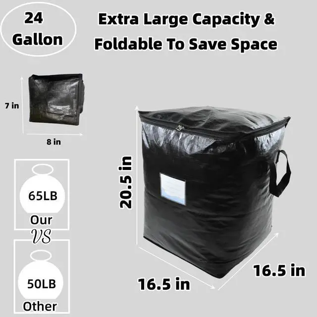 Alt view image 3 of 7 - 91L Storage Bags for Clothes, Moving Bags Heavy Duty Extra Large with Reinforced Handle, Storage Containers for Organizing Bedding, Blanket, Sheets, Pillows, Toys, Christmas Decorations