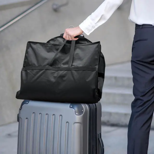 Alt view image 7 of 7 - 43" Travel Garment Bag with Accessories Zipper Pocket, Heavy Duty Suit Bag for Suits, Tuxedos, Dresses, Coats, Black, 1 pack