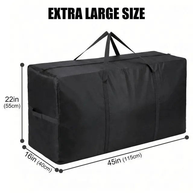 Alt view image 3 of 7 - 66 Gallon Extra Large Storage Bags, XXL Moving Bags with Zippers & Side Handles, Jumbo Big Storage Totes for Moving & Space-Saving Organization (Black, 66 Gallon, 1 Pack)