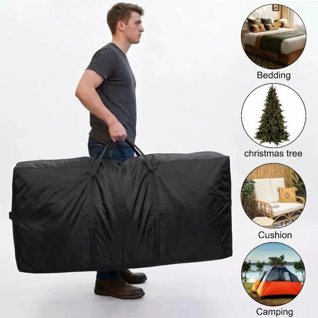 Alt view image 5 of 7 - 66 Gallon Extra Large Storage Bags, XXL Moving Bags with Zippers & Side Handles, Jumbo Big Storage Totes for Moving & Space-Saving Organization (Black, 66 Gallon, 1 Pack)