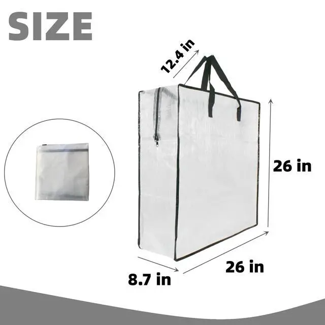 Alt view image 2 of 7 - Clear Storage Bags with Zipper and Handles, Blanket Bags For Closet Storage, Moving and Packing Supplies for College, Underbed Storage Organizer for Clothes Pillow Bedding Christmas Wreath